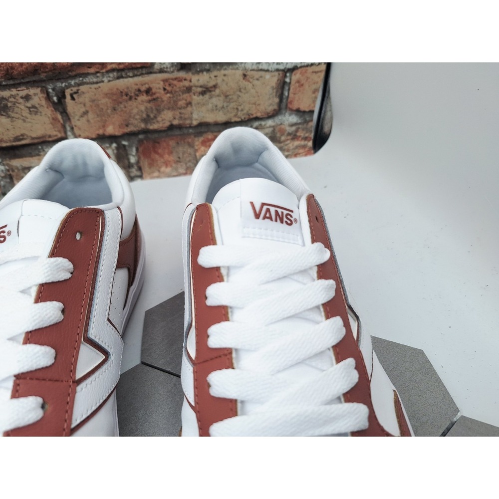 MEN VANS SKATE LOWLAND CC Sz 11.5 Brown Tan Red White  Comfycush  2-Tone Leather - Picture 4 of 10